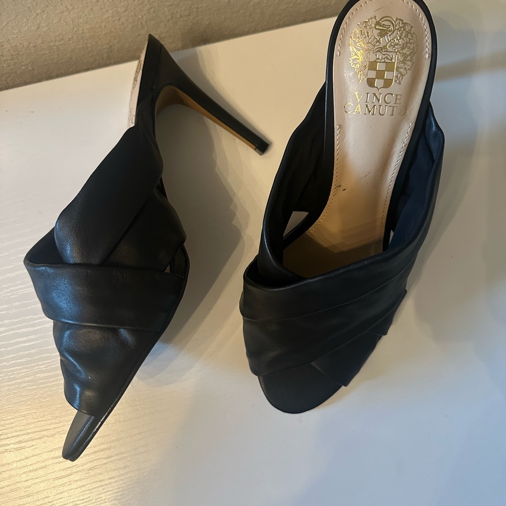 Vince Camuto Black Open-Toe Heels